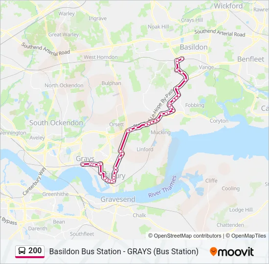 200 Bus Line Map