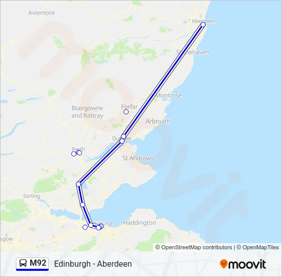M92 Bus Line Map