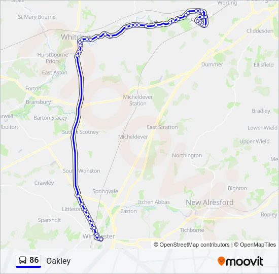 86 Bus Line Map