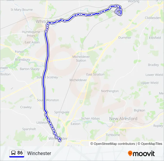 86 Bus Line Map