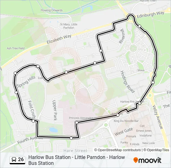 26 Bus Line Map