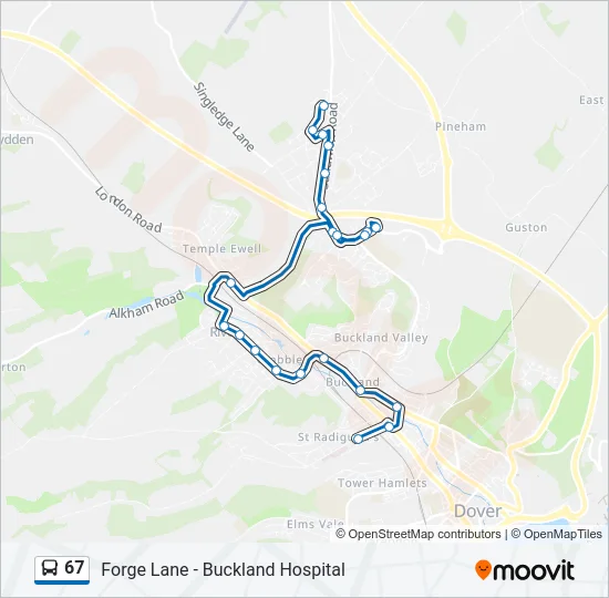 67 Bus Line Map