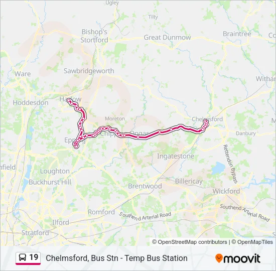 19 Bus Line Map