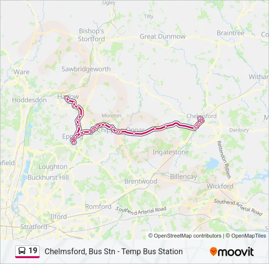 19 Bus Line Map