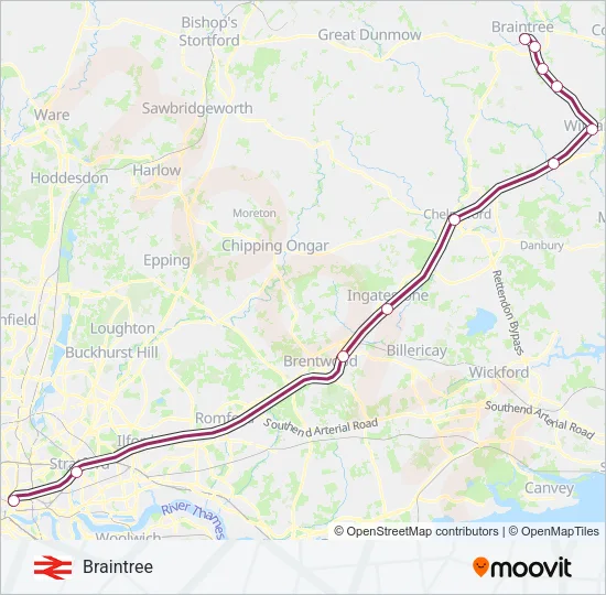 WEAVER LINE Train Line Map