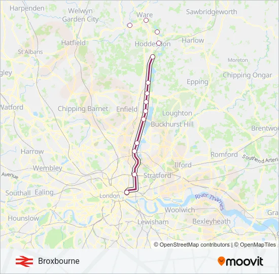 WEAVER LINE Train Line Map
