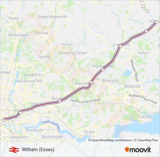 WEAVER LINE Train Line Map