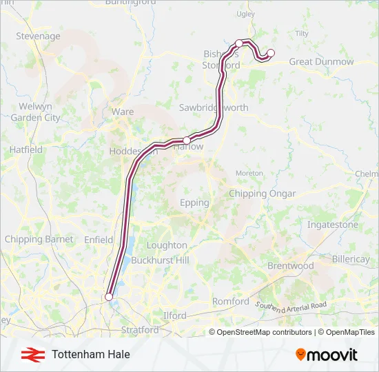WEAVER LINE Train Line Map