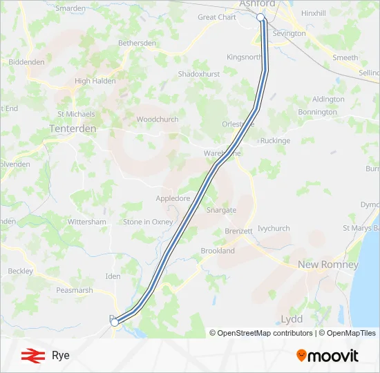 Train Map Rye MILDMAY LINE Route: Schedules, Stops & Maps - Rye (Updated)