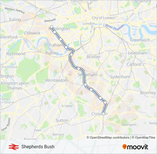 MILDMAY LINE Train Line Map