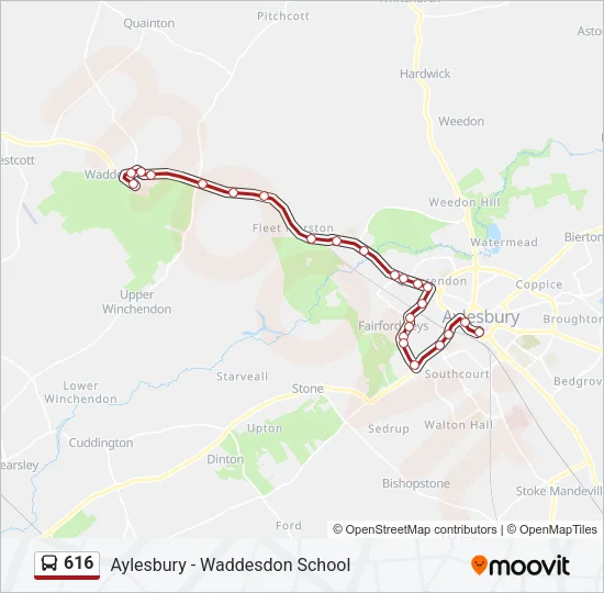 616 Bus Line Map