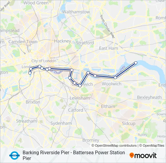 RB1 River Bus Line Map
