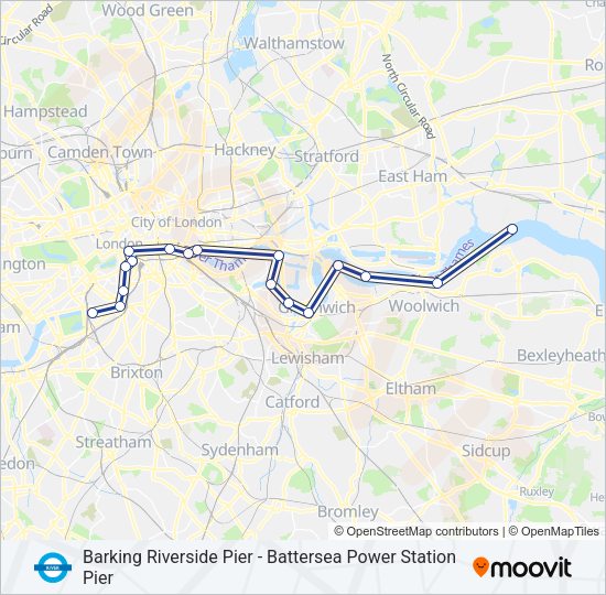 RB1 River Bus Line Map