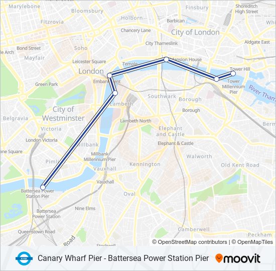 RB1 River Bus Line Map