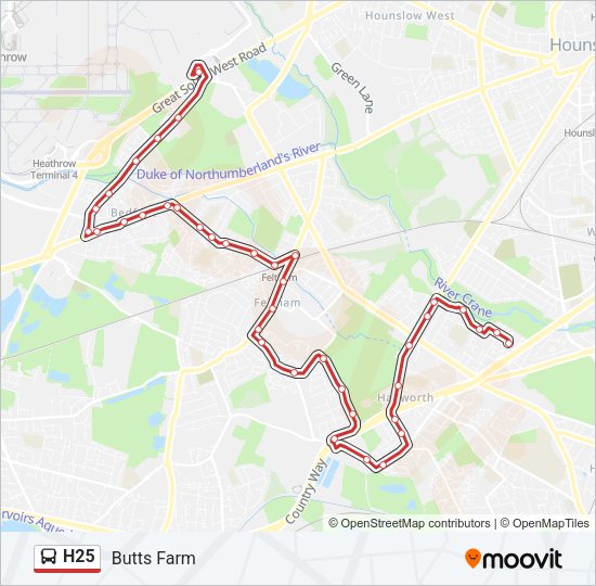 H25 Bus Line Map