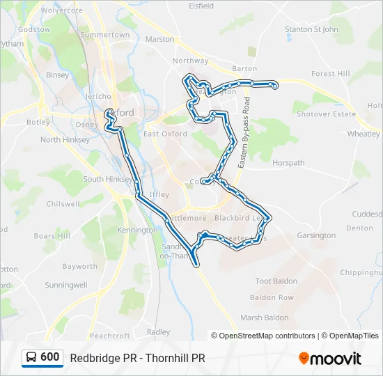 600 Route: Schedules, Stops & Maps - Oxford City Centre (Updated)