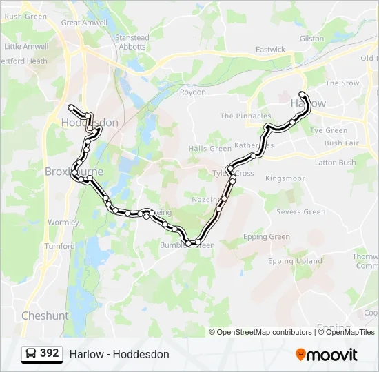 392 Bus Line Map