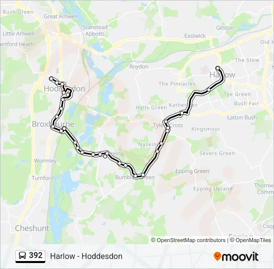 392 Bus Line Map