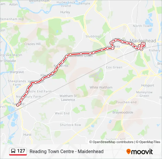 127 Route: Schedules, Stops & Maps - Twyford (Updated)