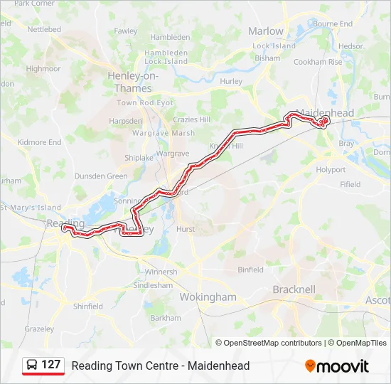 127 Route: Schedules, Stops & Maps - Reading Town Centre (Updated)