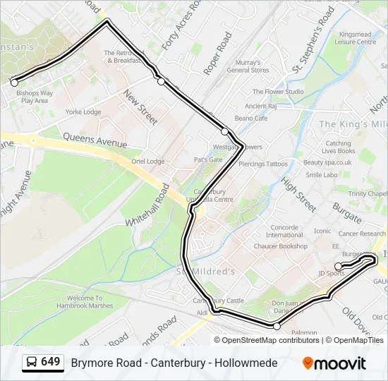 649 Bus Line Map