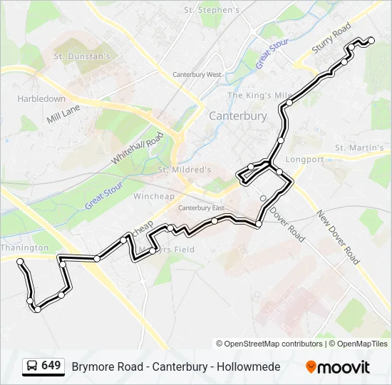 649 Bus Line Map