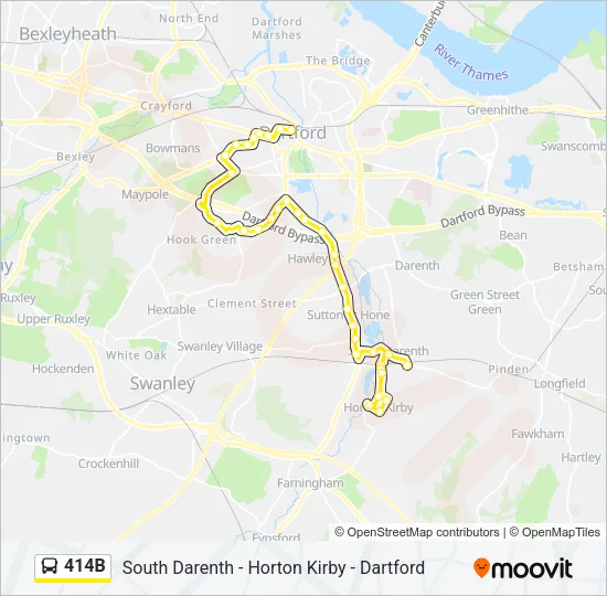 414B Bus Line Map