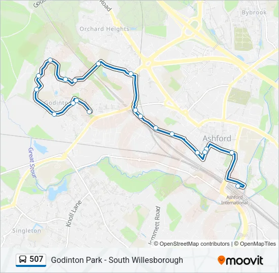 507 Bus Line Map