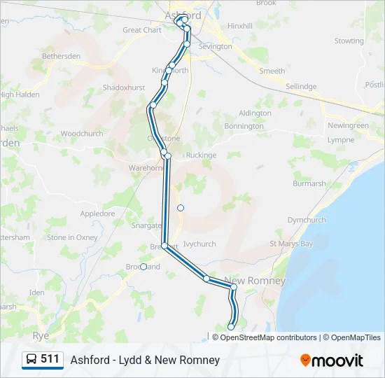 511 Bus Line Map
