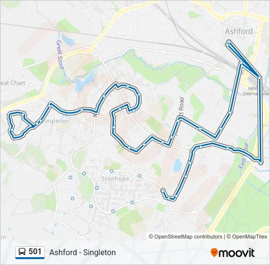 501 Bus Line Map