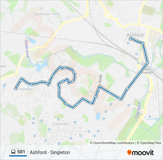 501 Bus Line Map