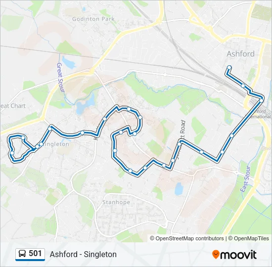 501 Bus Line Map