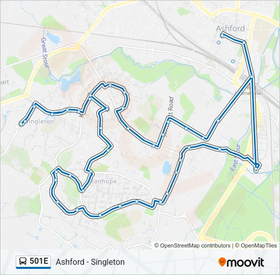 501E Bus Line Map