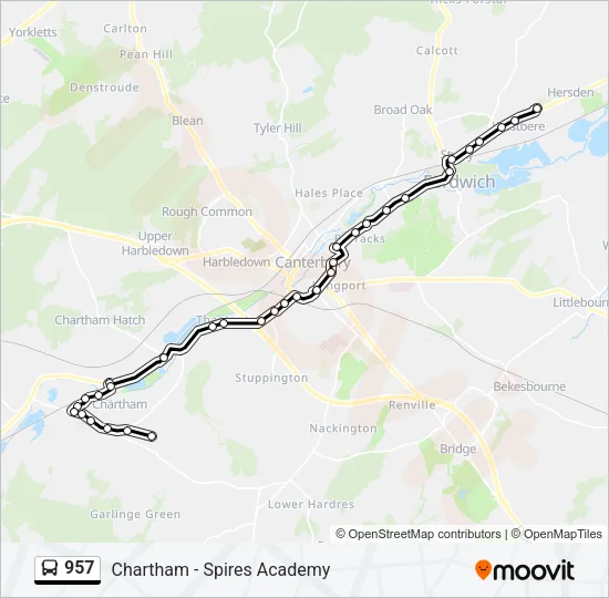 957 Bus Line Map