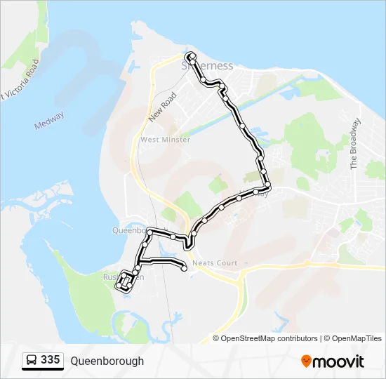 335 Route: Schedules, Stops & Maps - Queenborough (Updated)