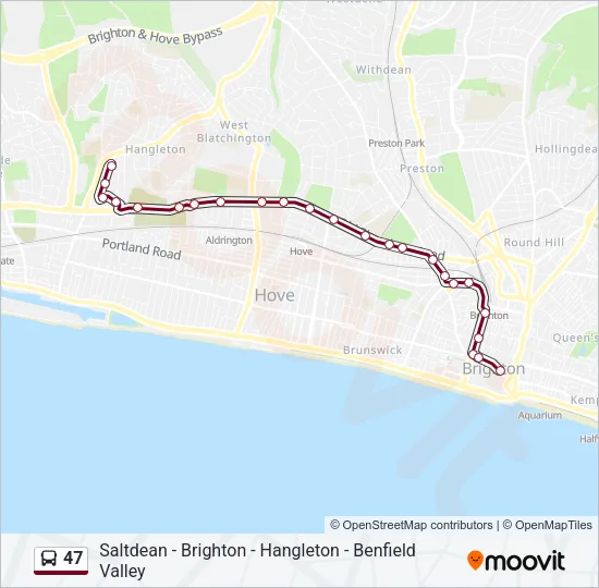 47 Bus Line Map
