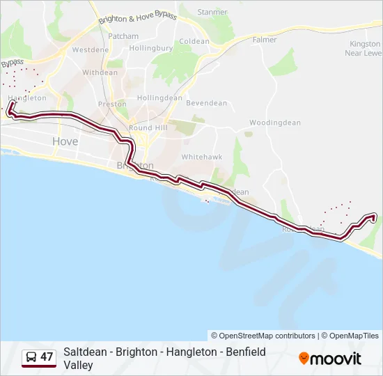 47 Bus Line Map