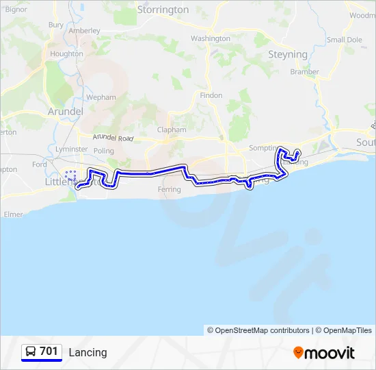 Lancing Driving Test Routes 701 Route: Schedules, Stops & Maps - Lancing (Updated)