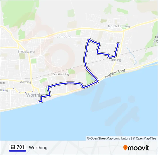 701 Bus Line Map