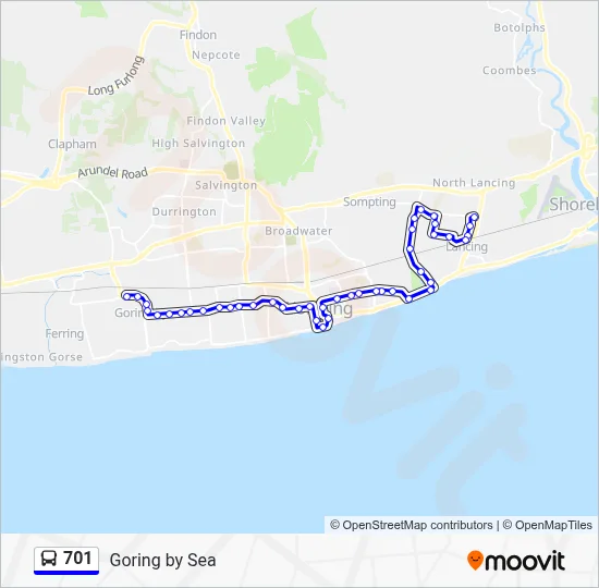 701 Route: Schedules, Stops & Maps - Goring by Sea (Updated)
