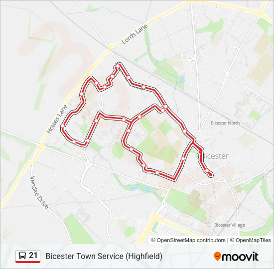 21 Bus Line Map
