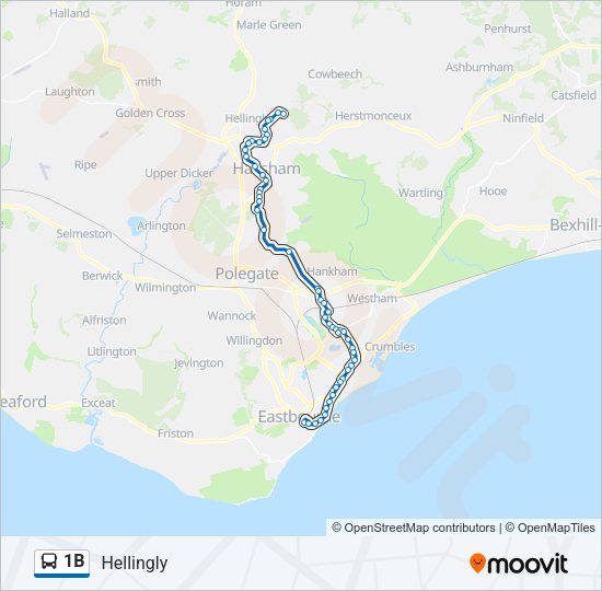 1B Route: Schedules, Stops & Maps - Hellingly (Updated)