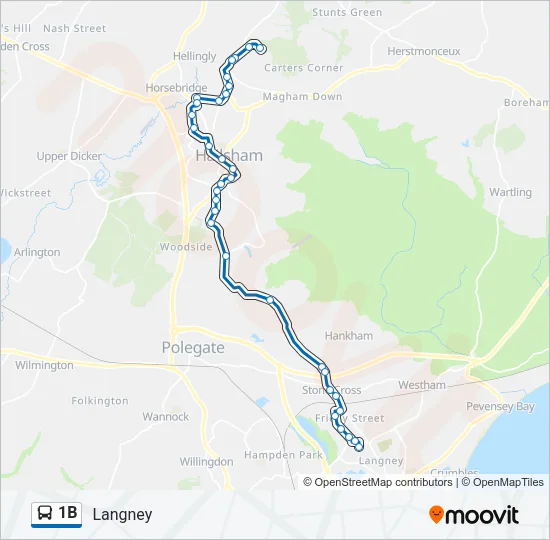 1B Bus Line Map