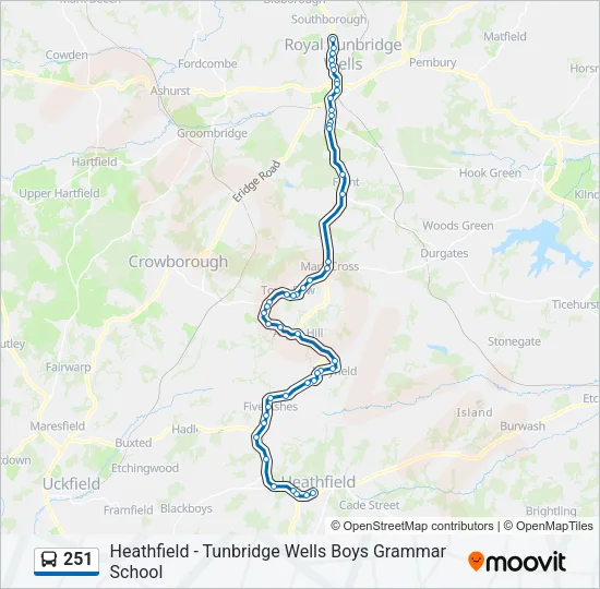 251 Bus Line Map