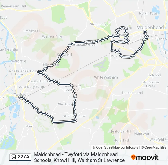 227A Bus Line Map