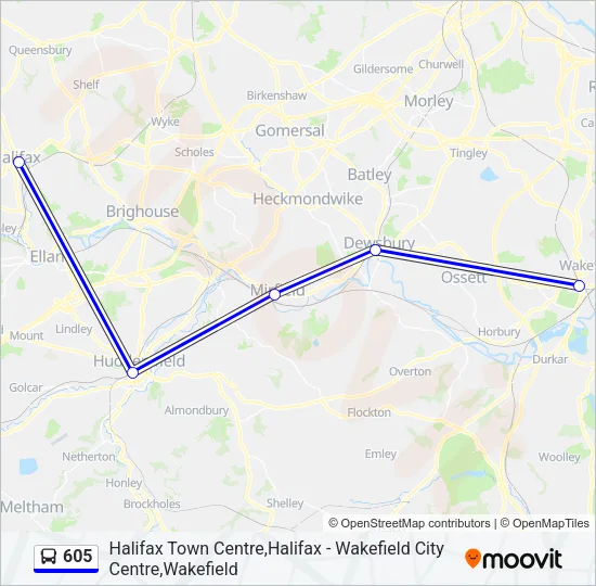 605 Bus Line Map