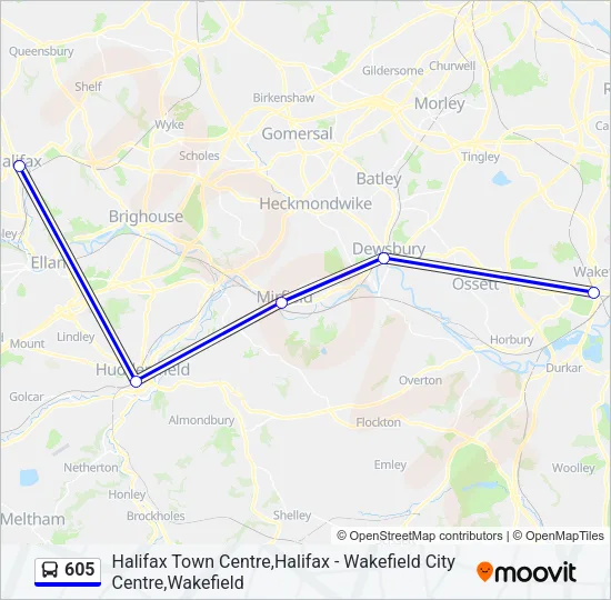 605 Bus Line Map