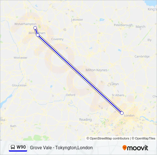 W90 Bus Line Map