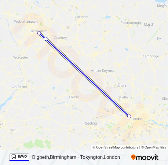W92 Bus Line Map