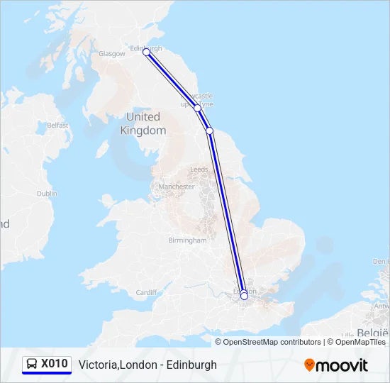 X010 Bus Line Map